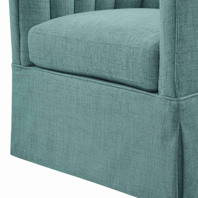Fauteuil d'appoint pivotant à jupe, Bleu clair