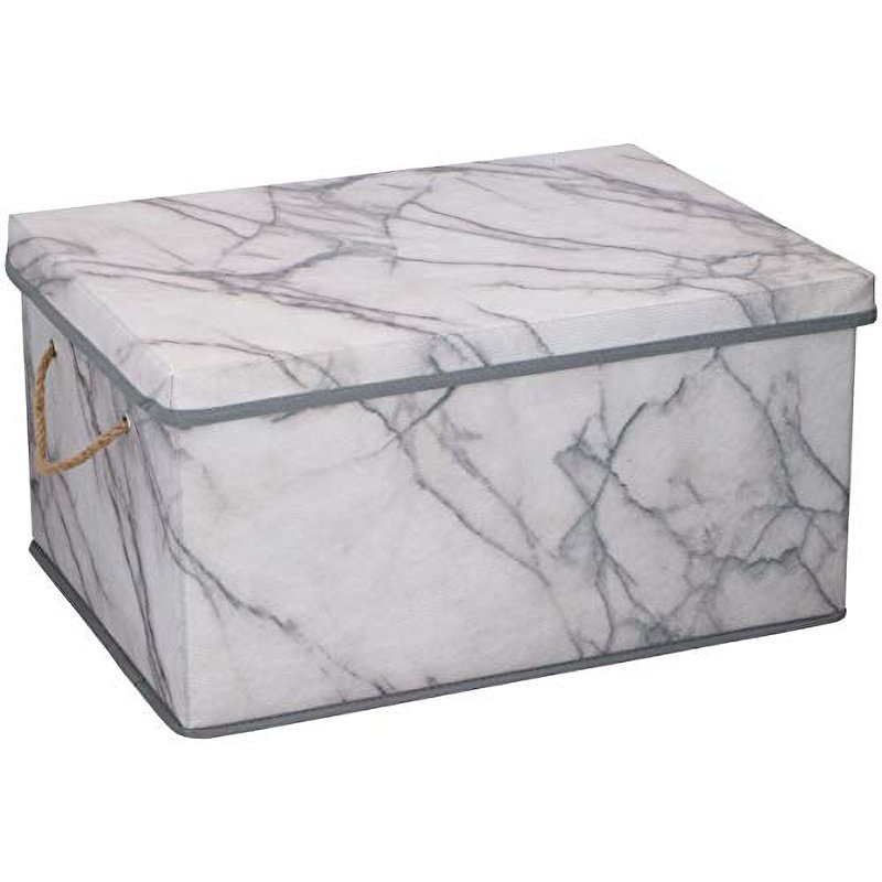 Orren Ellis Makrana Fabric Decorative Bin, 8" H x 16" W x 12" D