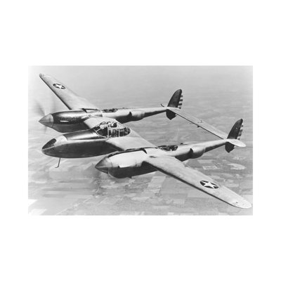 A Test Flight of the YP-38 Service Test Fighter Aircraft 1 Piece Wrapped Canvas Wall Art