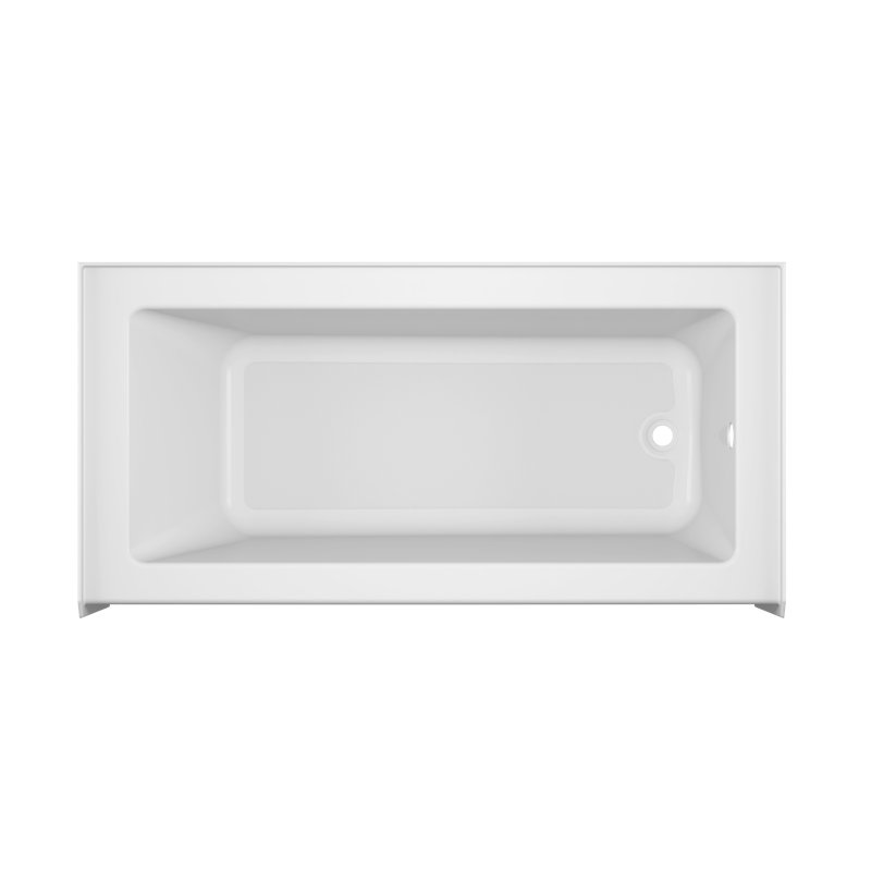 SIGNATURE® Rectangle Flat Front 6632 Skirted Soaking LH Access Panel Oyster, Right, White