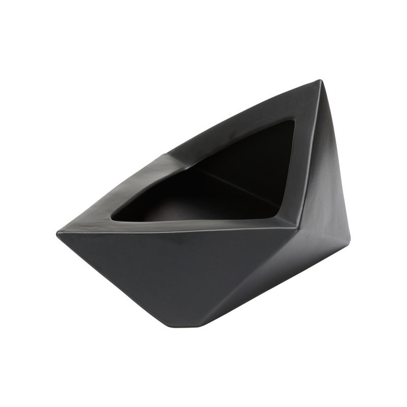 Origami Vase - Kuro, Black Glaze