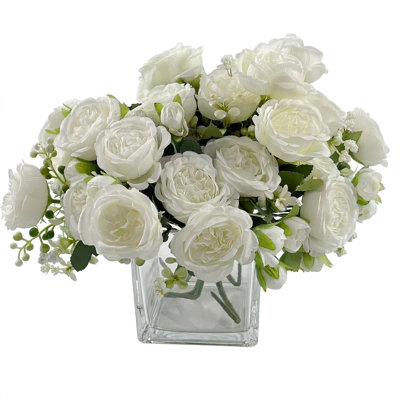 Fleurs artificielles rétro avec fausses pivoines