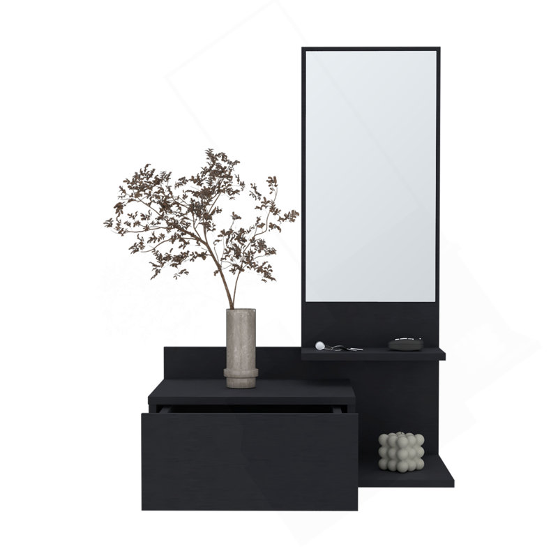 Armoire flottante Lowell, salon, noir, Noir