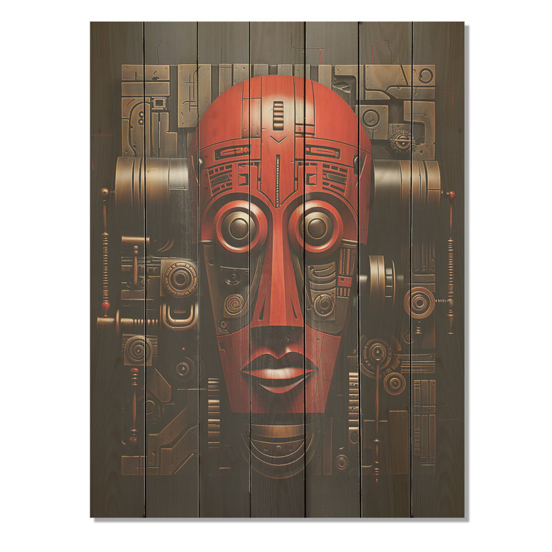 Masque africain Zulu Warrior II - masque africain sur bois, H 44 po x l 34 po