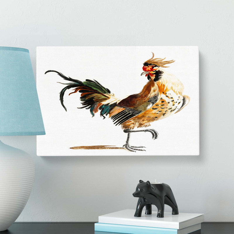 A Rooster by Johan Teyler - Wrapped Canvas Painting, 50cm H x 76cm W x 3cm D