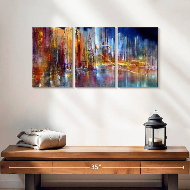 Avery Vibrant Cityscape, 12" H x 26" W