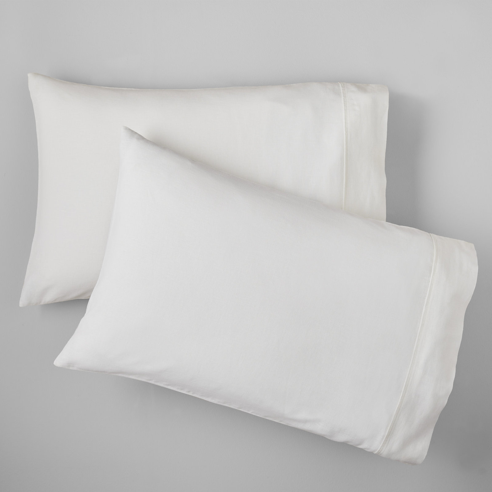 Jeffen Linen Blend Pillowcase, White, Standard