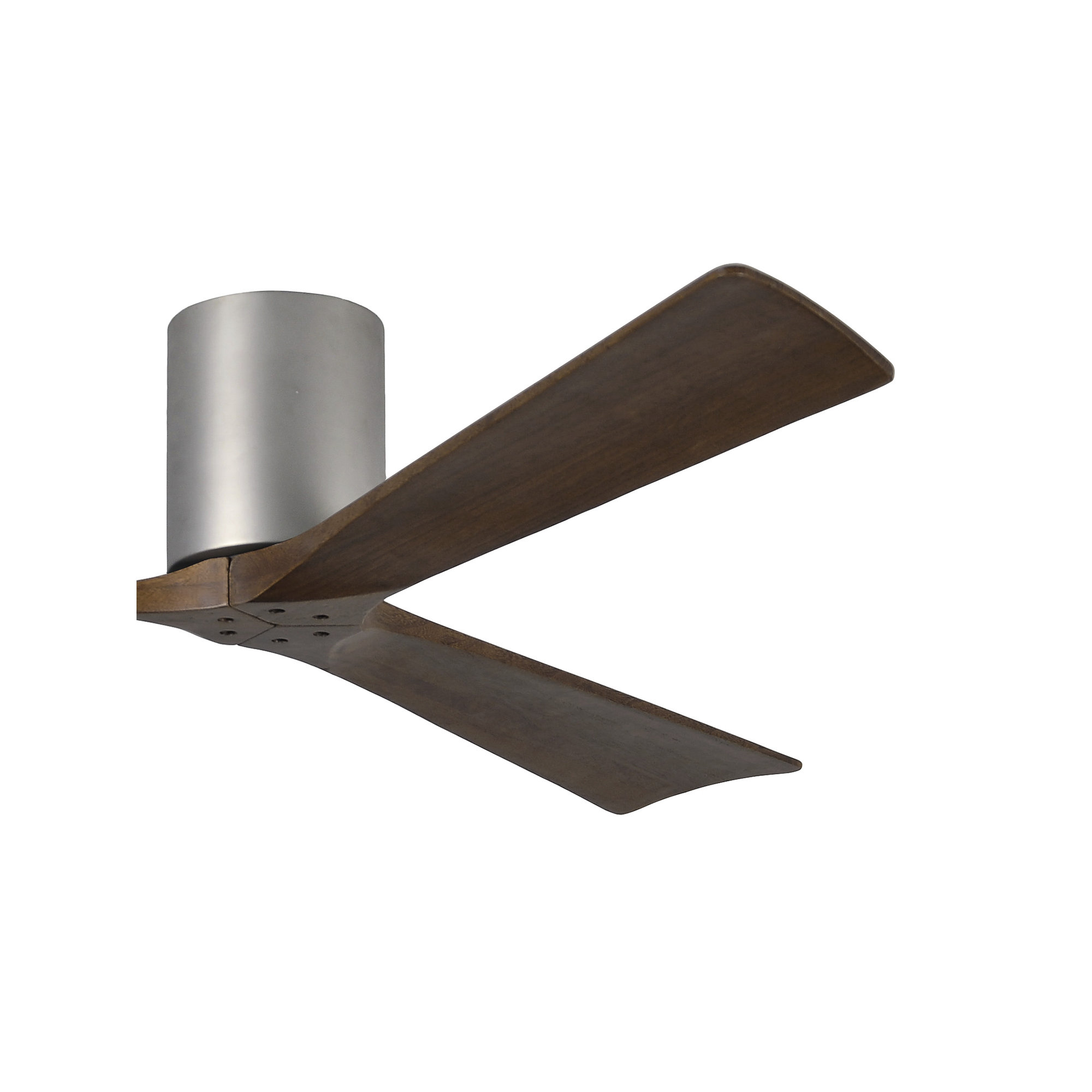 Olivier 3 Blade Ceiling Fan, Brushed Nickel, 72", Walnut Tone