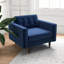 Méridienne en velours bleu Mid-Century à dossier coussiné (ensemble de 2)