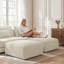 Pouf de compression de 31 po en velours côtelé rectangulaire avec repose-pieds (ensemble de 2) modulaire avec repose-pieds pour canapé modulaire-1413924204