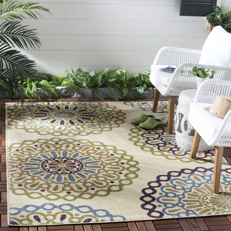 Centeno Performance Floral Indoor/Outdoor Area Rug, Rectangle 8' x 11'