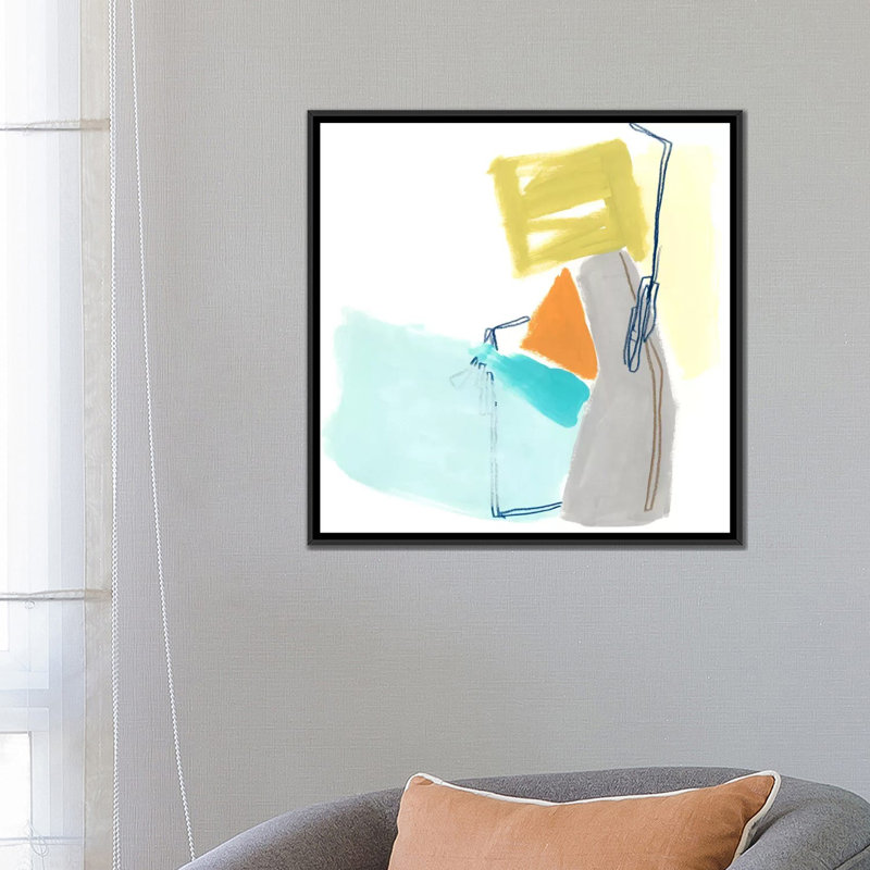 « adagio vii », impression sur toile, H 18 po x l 18 po x P 1,5 po, Toile avec cadre noir, Pas de tapis