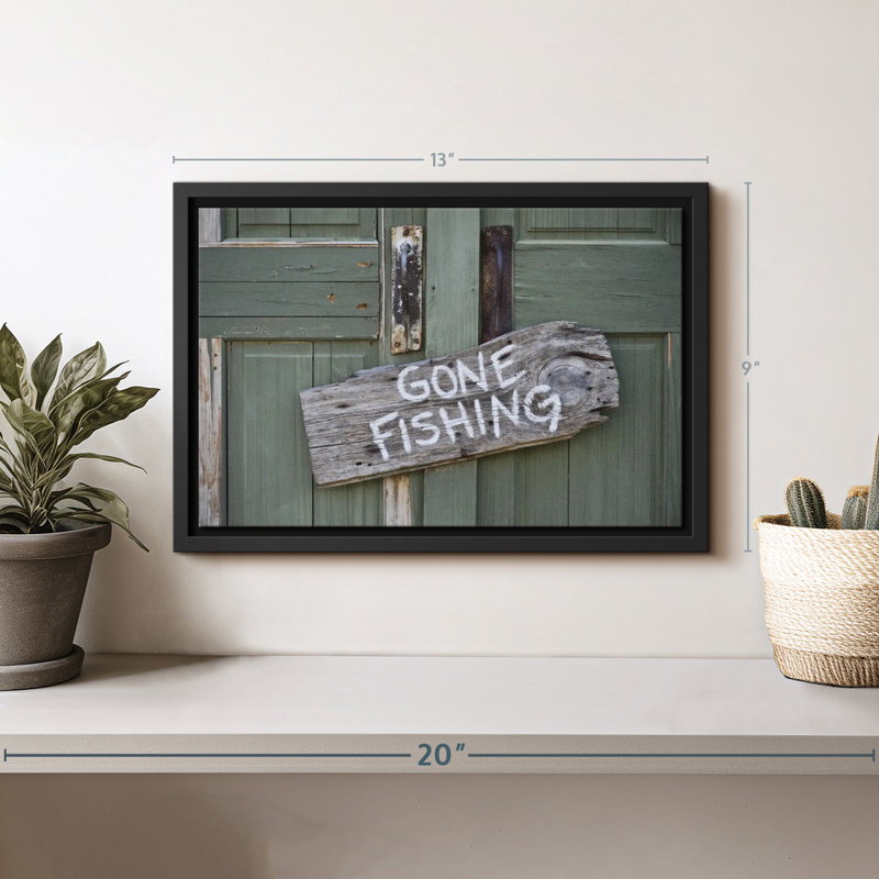 Impression sur toile «Rustic Gone Fishing», H 9 po x l 13 po