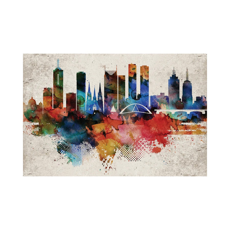 Melbourne Abstract by WallDecorAddict - Wrapped Canvas Gallery-Wrapped Canvas Giclée, 20.32 cm H x 30.48 cm W, Wrapped Canvas