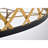 Annas 25 Inch Matte Black And Gold Cage Finish Ceiling Lighted With Remote