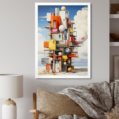Cubic Condo Tower In Style Of De Stijl II - Buildings Wall Art Prints