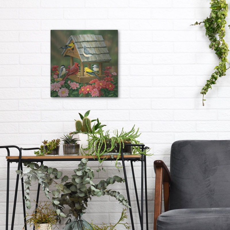 «August Garden Birds Fall Feast» par William Vanderdasson, August Grove, art mural en métal, H 12 po x l 12 po