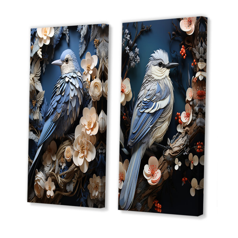 Reproduction d'art sur toile, oiseau surréel, H 32 po x l 33 po, Toile tendue