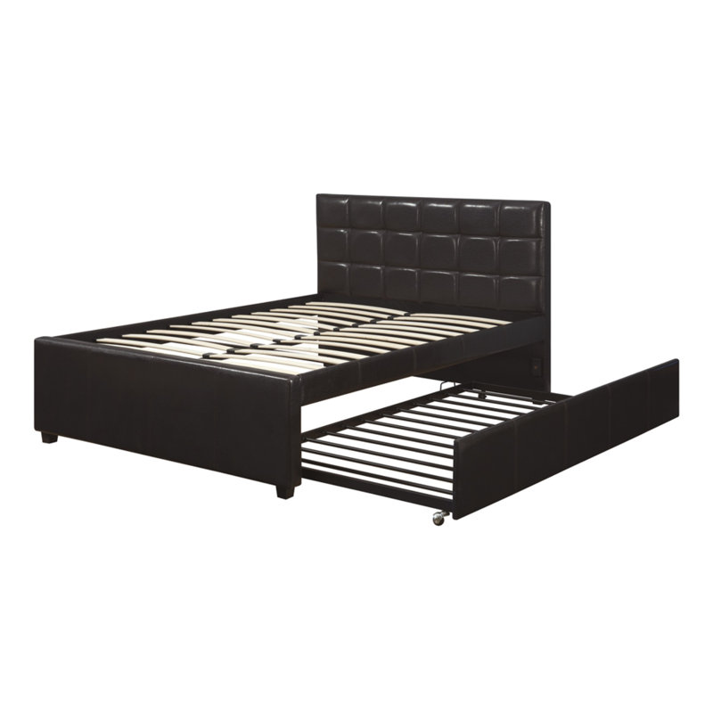 Lit plateforme tapissier Crosstown, Double, Espresso