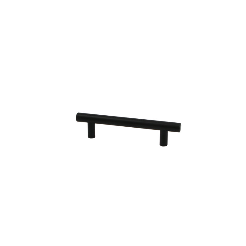 Matte Black Steel Cabinet Drawer Pull with Mounting Hardware