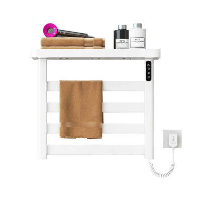 Porte-serviettes chauffants pour salle de bain, chauffe-serviettes mural avec écran tactile numérique à DEL