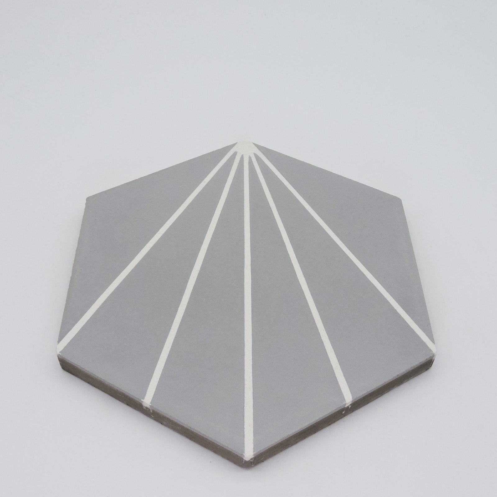Menara 8" x 9" Cement Patterned Tile, Gray/White