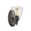 Applique murale Elissa Transitional 1 lumière, bronze huilé, verre transparent, 24,8 cm (9,75 po) de hauteur