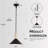 1-light 14"W Travertine Modern Cone Pendant with Black Metal for Kitchen Island or Dining Room-1410870941