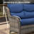 5 - Person Handwoven Wicker Patio Conversation Fire Pit Set With 5" Olefin Cushions Swivel Glider Chairs-123855008-123855007