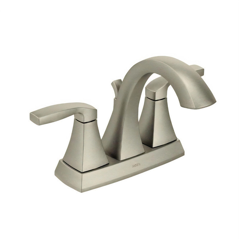 Robinet de salle de bain central avec drain Moen Voss, Nickel brossé