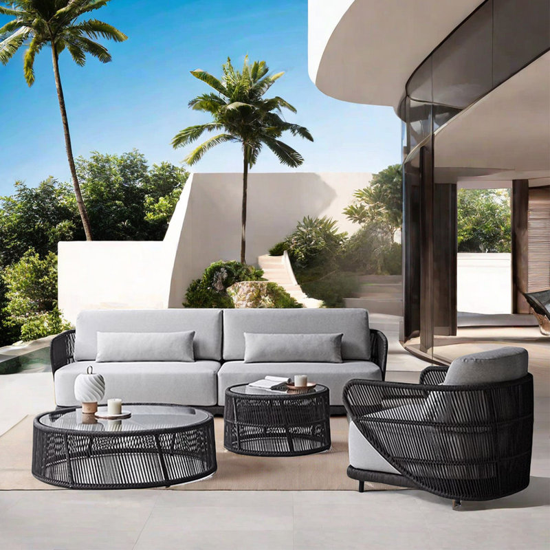 Ensemble de conversation d'extérieur pour 4 personnes avec coussins Garden Leisure