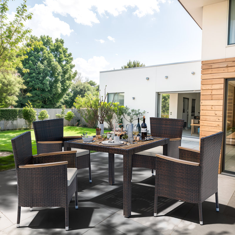 Ensemble repas 5 pièces avec coussins Swanmore, Gris