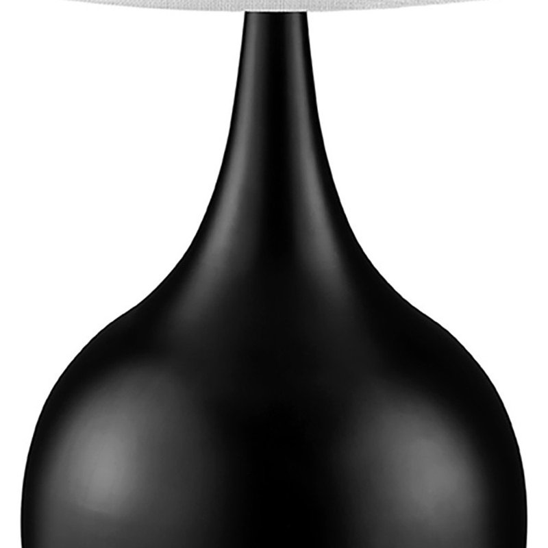 Lampe de chevet en métal 24 "avec abat-jour Hauge, Noir, Non