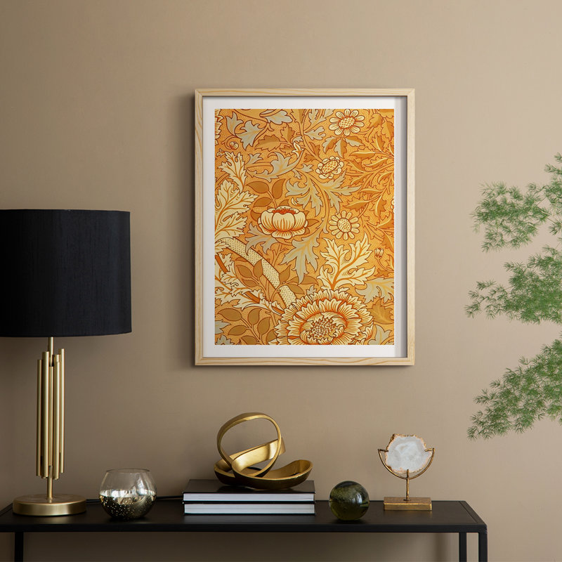 «Vintage Abstract Print XX», reproduction encadrée - bois massif, Naturel, H 21 po x l 17 po