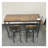 Rustic Brown 3-Piece Bar Table Set with 2 PU Upholstered Stools and Backrests