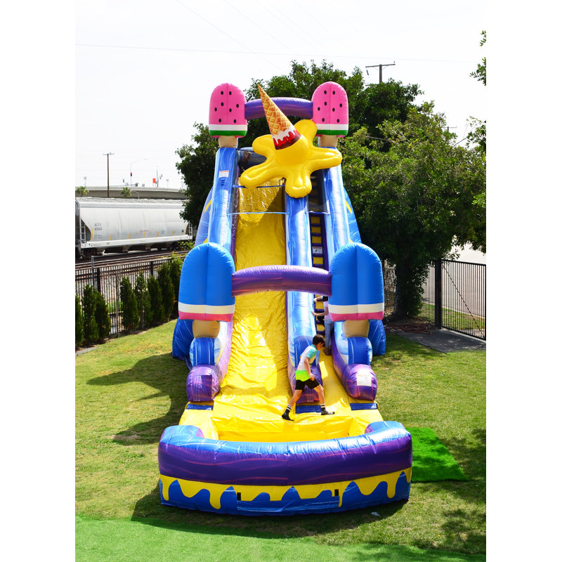 JumpOrange 24 FT Ice Pops Water Slide with Attached Deep Pool (with ...
