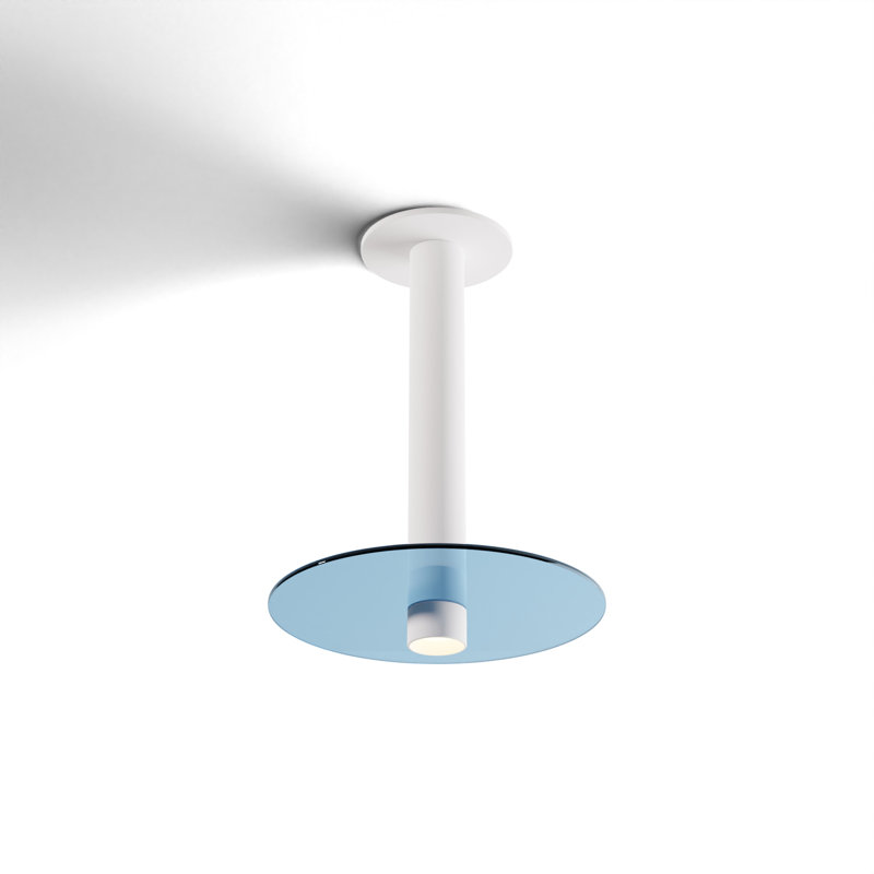 1 - Light LED Pendant, Turquiose/Matte White