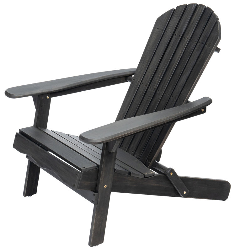 Dark Gray Wood Chair - Foldable, With Rustic Outdoor Appeal Seat Gray, Foldable For Area, Dark Gray
