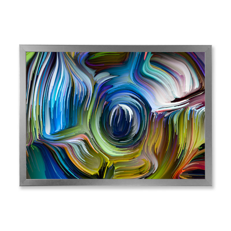 Fusion de couleurs - peinture sur toile, H 12 po x l 20 po x p 1 po, Cadre photo argenté