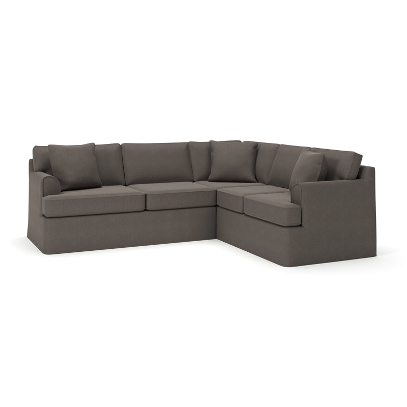 Canapé modulaire 2 pièces Conradina, Tissage natté gris anthracite Drusky Sustain®, Orienté à droite
