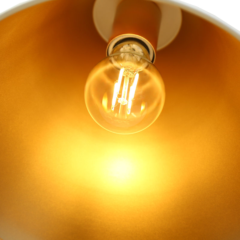 Luminaire suspendu conique blanc moderne à 1 lumière Kimmons (1 ensemble inclus)