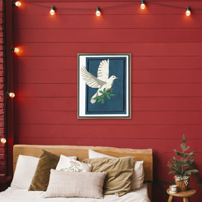 Colombe de Noël avec cadre flottant Holly, design par Nancy Overton