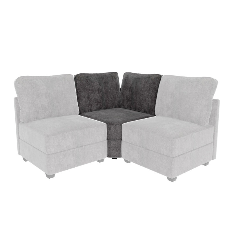 Module d'angle de canapé modulaire modulaire, Gris chenille