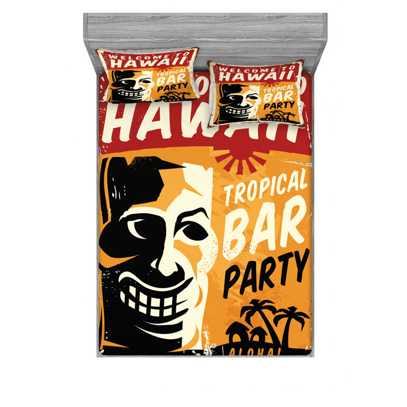 Ensemble de draps Welcome to Hawaii, Ensemble de drap pour grand lit avec drap-housse