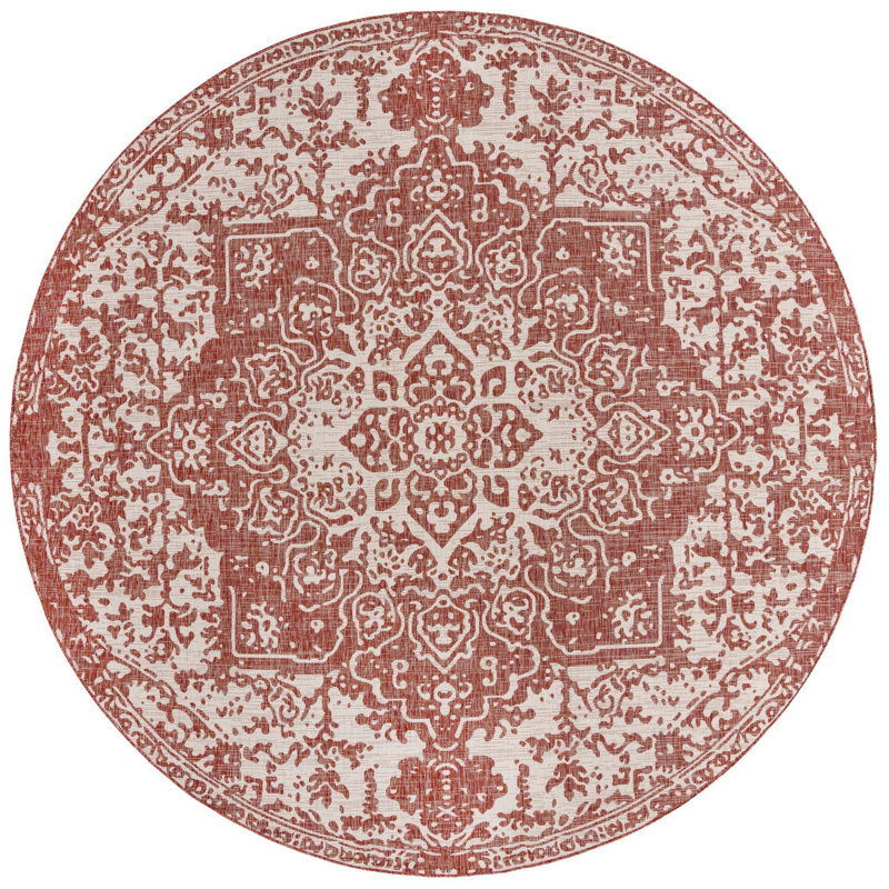 Tapis d'extérieur couleur rouille, Rond 10 pi 8 po