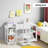 Kids Vanity Table And Chair Set, 2 In 1 Girls Vanity Storage Cabinet W/Tri-Folding Mirror-1766481092
