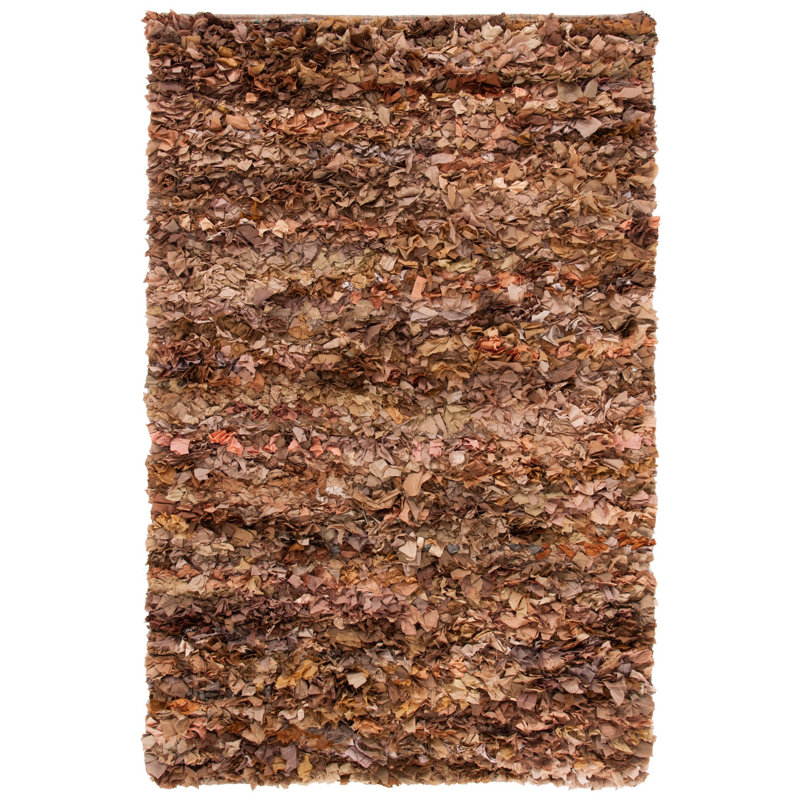 Tapis brun fait à la main Godsey, Rectangle 5 pi x 8 pi