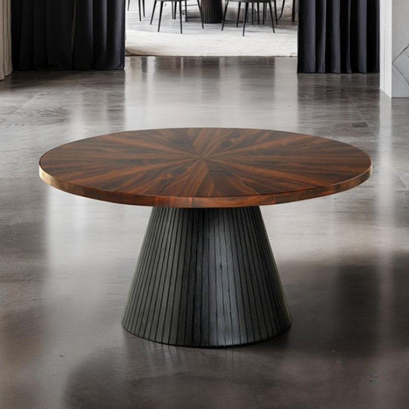 Table basse ronde de style contemporain avec base cylindrique, 18.02" H x 36.02" W x 36.02" D
