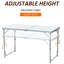 Table de camping pliante 47 po - Hauteur réglable, légère, portable, pour pique-nique, camping, garage, maison, espaces de pique-nique