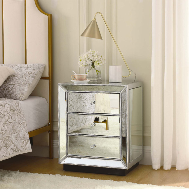 Armoire à miroir à trois tiroirs Flash Silver